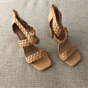 Ermonn Open Toe Braided Sandals Women’s Size 6 Beige New